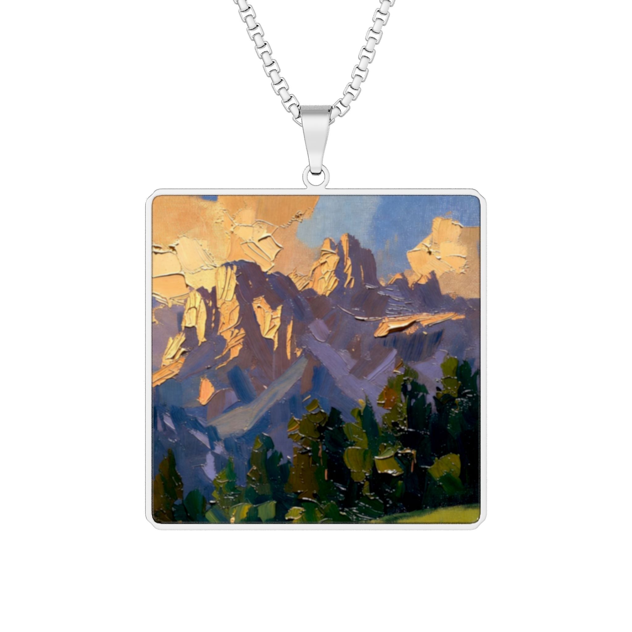 Custom Photo Pendant — Square Cut Personalized Photo Necklace